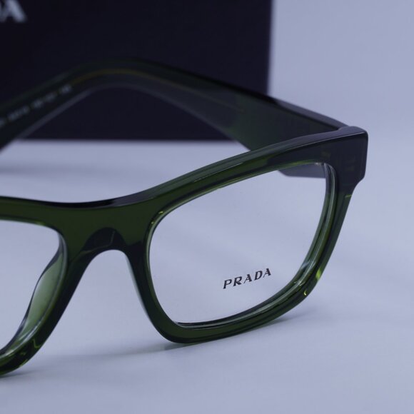 Prada PRB01V 19Z1O1 Cat Eye Eyeglasses - Transparent Bottle Green 54mm - Picture 5 of 9